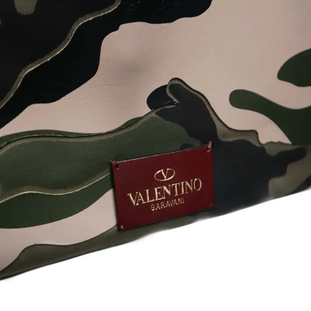 Valentino Garavani Rockstud Camouflage Leather Tote Bag